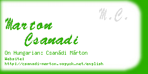 marton csanadi business card