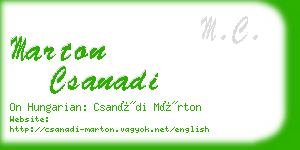 marton csanadi business card